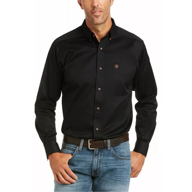 Camisa Ariat Vaquera Twill Ftd Negra Manga Larga Caballero