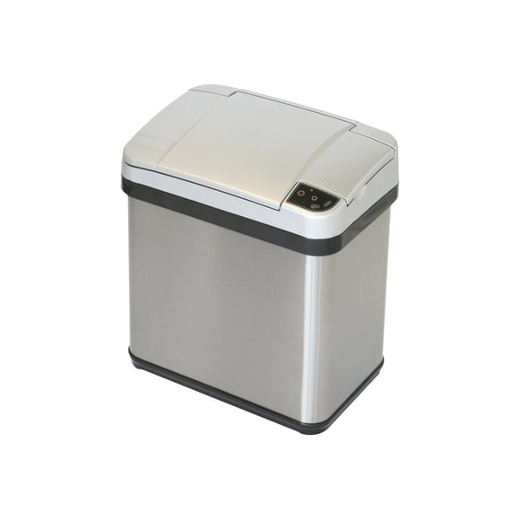 iTouchless Deodorizer and Fragrance - Trash can - motion sensor lid - 2.5 gal - stainless steel - brushed