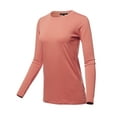 thumbnail image 2 of A2Y Women's Basic Solid Soft Cotton Long Sleeve Crew Neck Top Shirts Ash Rose L, 2 of 3