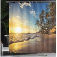 thumbnail image 3 of Ambesonne Colorful Shower Curtain, Exotic Beach Sunset, 69"Wx75"L, Multicolor, 3 of 4