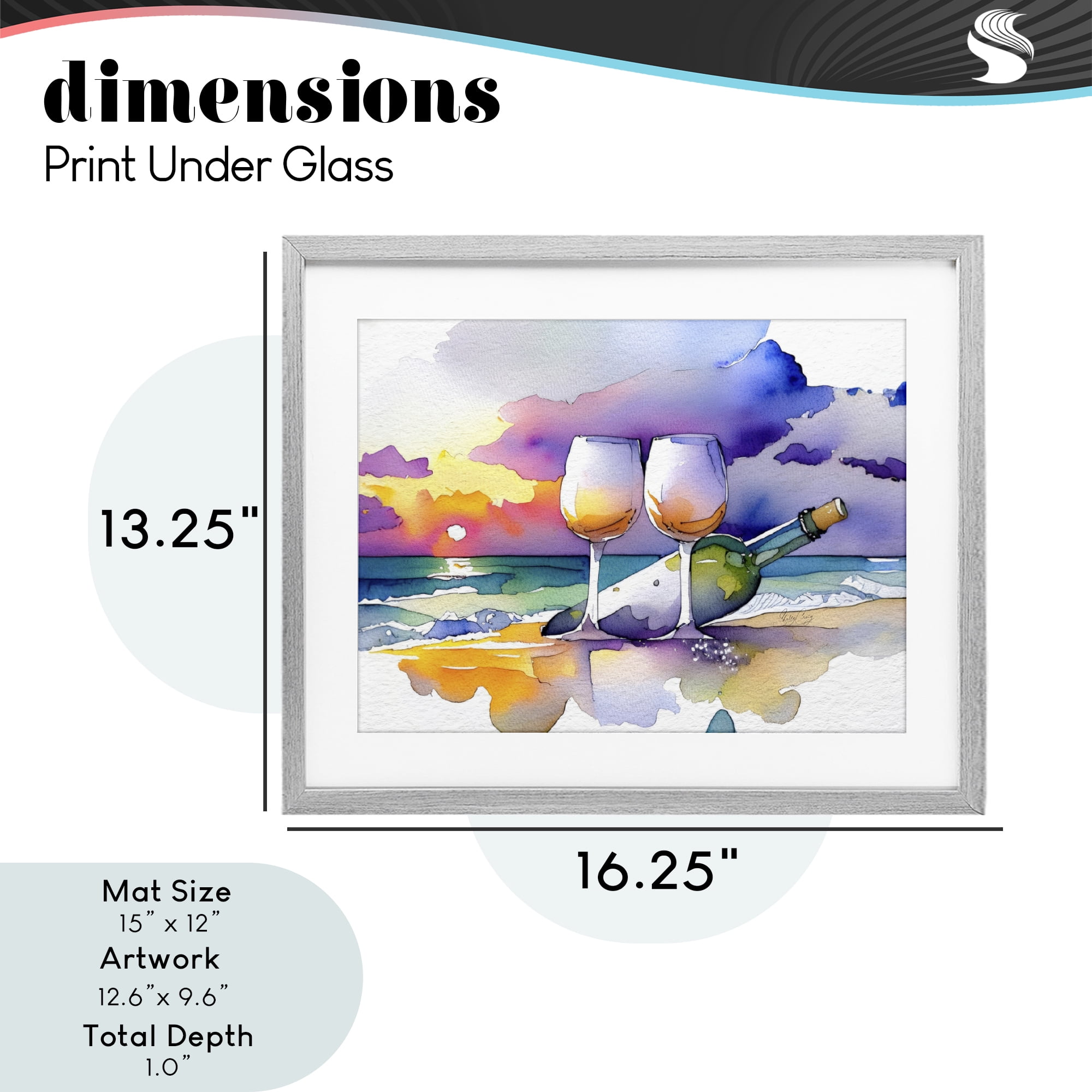 Stupell Industries Coastal Cheers with Wine Gray Framed Print Under Glass, design by Shelly Craig