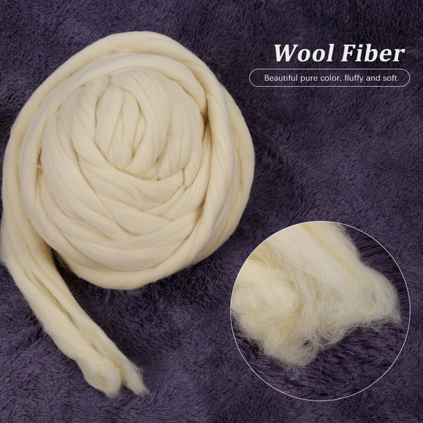 Hilado de lana blanca, 1 kg, hilo de lana pura, ecológico y natural, fibra de lana blanca, respuesta rápida