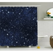 Celestial Bathroom Merchandise Night Shower Curtain Star Filled Dark Sky Celestial Theme Cosmos Galactic Cer Constellation
