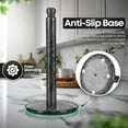 thumbnail image 6 of Marble Paper Towel Holder 12 inch (Black Marble) Kitchen Paper Towels Roll Dispenser Stand Rack with Marble Pole and Weight Base for Countertop Tables Home Dining Bathroom Storage, 6 of 8