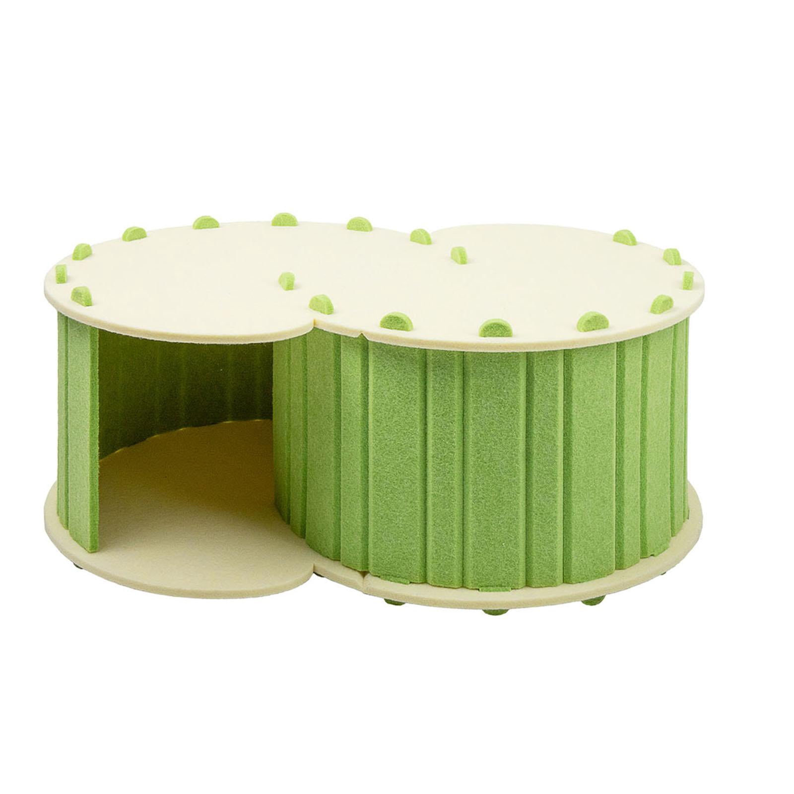 Stgfyxgs Cat Tunnel Bed, Pet Cat House All Seasons Hideout Portable Breathable with 2 Holes Removable Cover Compact Cat Nest Hideaway Cave Green