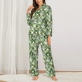 thumbnail image 2 of Daiia Cute Frog for Women's Long-Sleeved Pajama Set – Soft & Comfortable Sleepwear Button-Up Pajamas Cozy Lounge Wear-Medium, 2 of 7