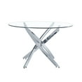 thumbnail image 1 of Diva Glass Star Dining Table, Round 48" with Tempered Glass Top and Silver Base – Featuring a Unique Star-Inspired Base Design, Perfectly Sized for 6 People to Bring Modern Elegance to Your Dining Spa, 1 of 4