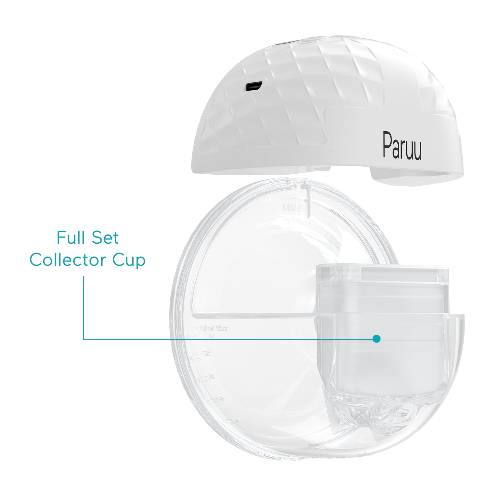 Paruu P10 Full Set Collector Cup, Original Breast Pump Replacement Accessories, 1 Set