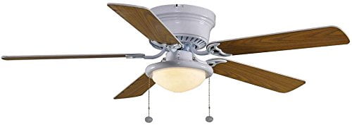 Hampton Bay Hugger 52 In White Ceiling Fan With Light Walmart Com