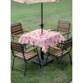 thumbnail image 3 of Outdoor Tablecloth with Umbrella Hole and Zipper, Valentines Day Square Table Cloth 60x60 Inch Waterproof Tablecloth, Pink Love Heart Picnic Table Cover for Patio Camping, 3 of 7