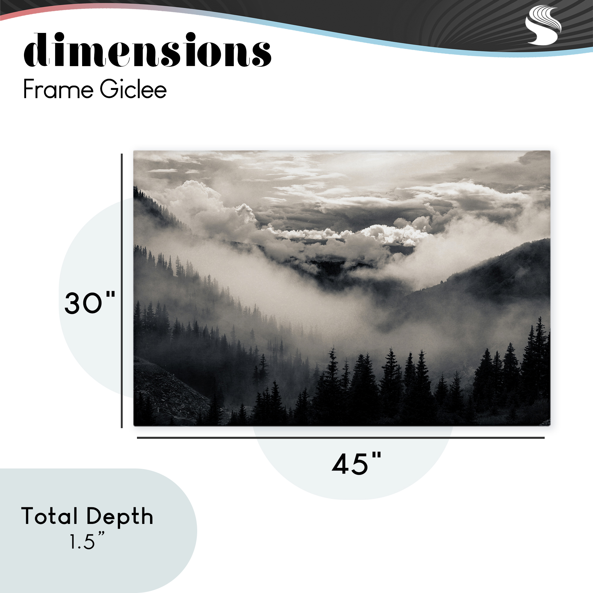 Billowing Fog Atmosphere Canvas Wall Art, design by Decent Exposures