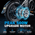 thumbnail image 2 of 14" Foldable Electric Bike for Adults, Commuter E-Bike with 500W Peak Motor, 36V 12Ah Removable Battery, 20 MPH 32 Miles Range,UL 2849 Certified, 2 of 9
