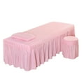 thumbnail image 4 of Solid Massage Table Skirt Bed Valance Sheet Cover w/ Face Hole 75x31 Pink, 4 of 6