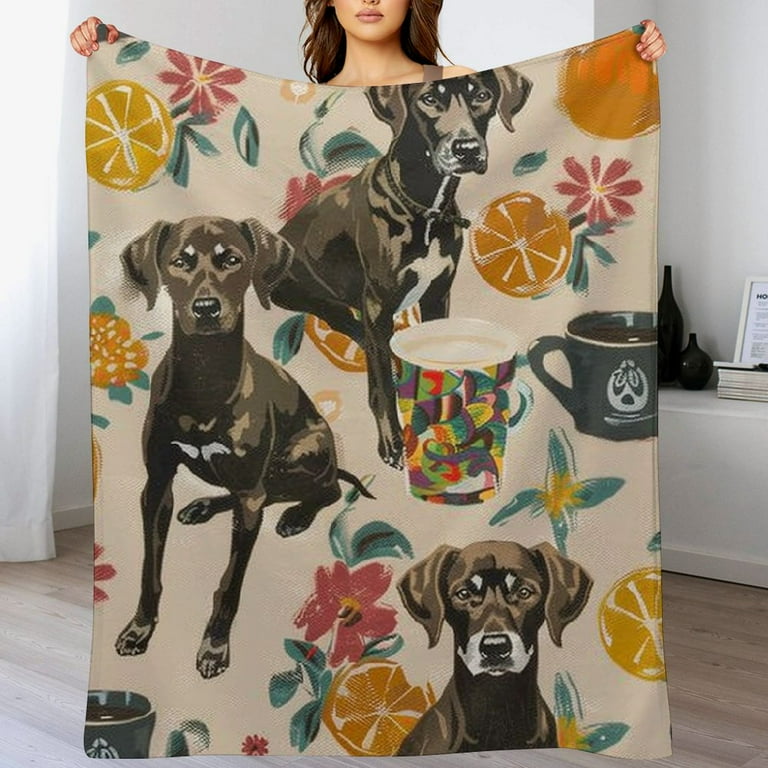 Ullo0ord German Shorthair Pointer Dog Breed Flannel Fleece Throw Blanket Funny Decorations Air Conditioned Blankets for Couch Sofa Living Room Travel
