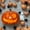 Orange, variant on 11" Halloween Pumpkin Lantern Jack O'Lantern Figurine, Light Up Glowing Decoration for Haunted House Party, Festive Tabletop Home Display (Batteries Not Included)