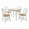 thumbnail image 2 of Carlene 5-piece Square Dining Table Natural Brown and White, 2 of 11