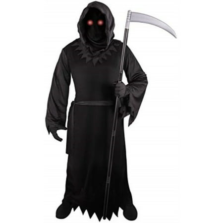 grim reaper costume for kids with light up red eyes (medium