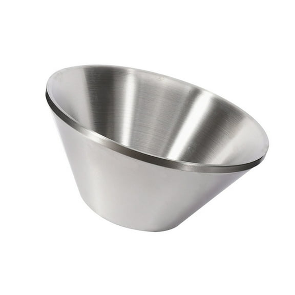 Double Layer Stainless Steels Bowl Antiscalding V Shape Mixing Salad Bowl Kitchen Serving Bowl for Restaurant Home Party