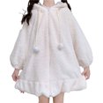 thumbnail image 2 of keepw Anime Rabbit Hooded Jacket Fashionable And Cute Made With Lamb Wool Breathable And Soft Woolen white M, 2 of 6