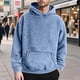 thumbnail image 1 of MHFRRA Sudadera con Capucha de Peso Pesado, Lavada, Suave y Cálida, con Bolsillo Frontal para Uso Informal Azul, 1 of 3