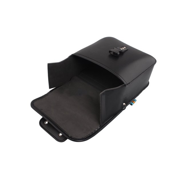 Riwesomey 1 par de bolsas de cuero PU para sillín de motocicleta, portátil, desmontable, impermeable, Color sólido, almacenamiento elegante, bolsa para Accesorios para motos Negro