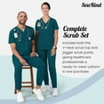 thumbnail image 4 of Sewkind Women’s Scrub Set Caribbean Blue 3XL V-Neck Scrub Top and Jogger Pants 6 Pockets 100% Polyester Modern Fit, 4 of 6