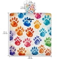 thumbnail image 2 of Dog Paw Print Canvas Beach Blanket Picnic Mat | Lightweight & Durable Compact Outdoor Mat for Traveling Family Camping & Beach Trips - Large Size Waterproof Portable Sand Proof Mat for Beach, 2 of 6