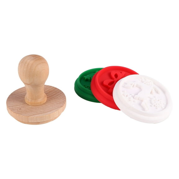 PBPBOX Cookies Press Cookie Seal Silicone Wood 1Set