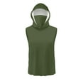 thumbnail image 3 of Men's Hooded Tank Top UV Protection Sleeveless Hoodie Lightweight Casual Gym Workout Shirt Cooling Muscle Tee Shirt Rash Guard Sun Shirt, 3 of 5