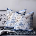 thumbnail image 2 of Navy Blue Coastal 24x24 Pillow Covers Set of 2, Summer Nautical Lighthouse Starfish Throw Pillow Covers Decorative Couch Cushion Case, Microfiber Square Pillowcases for Bedroom Car Living Room, 2 of 7