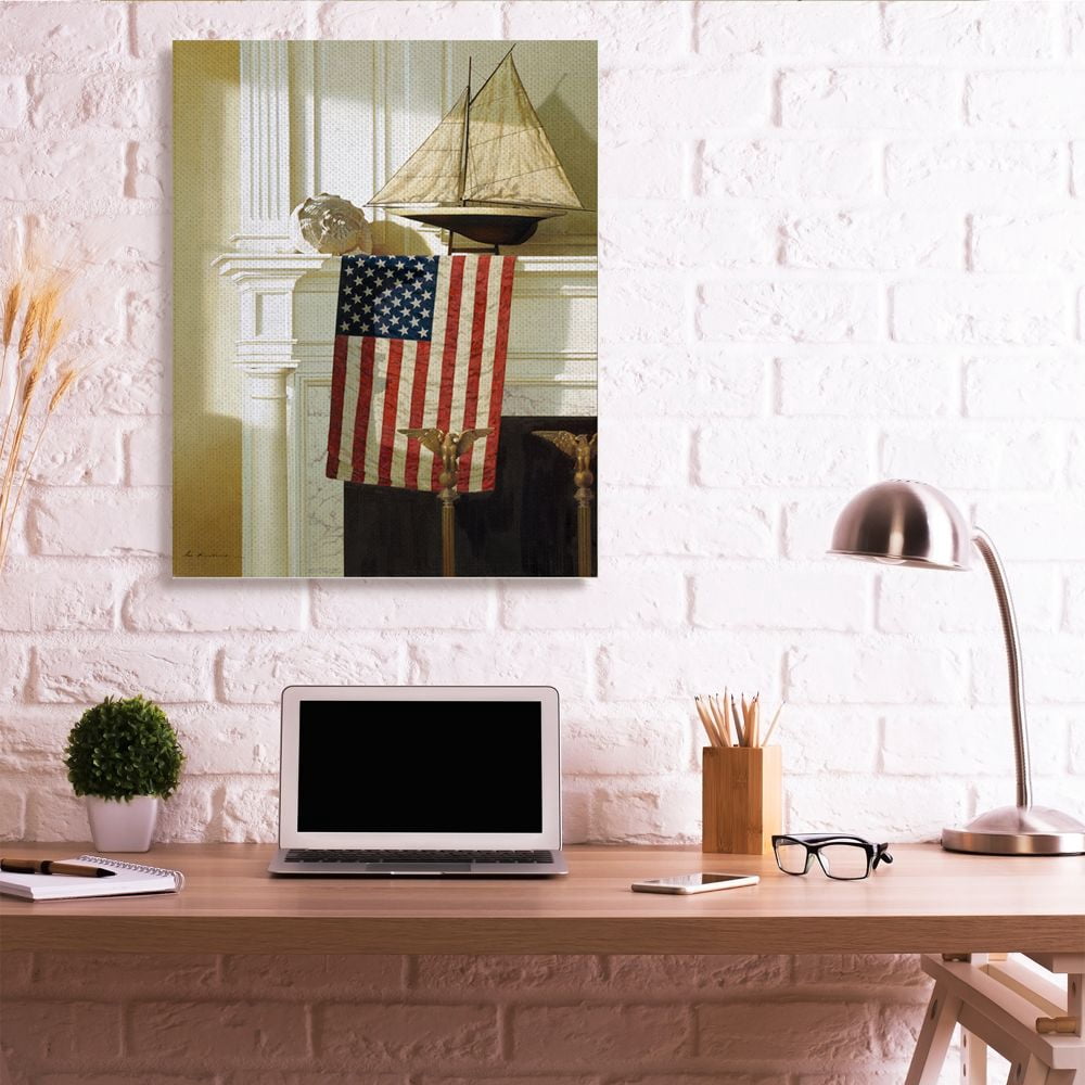 Stupell Industries Nautical Americana Mantle Realistic Traditional Painting Designed by Zhen-Huan Lu