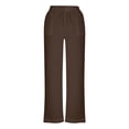 thumbnail image 7 of Gamivast Linen Pants Women Crochet Lace Insert Side Elastic Waist Beach Pants Summer Loose Fit Casual Pants Lightweight Breathable Vacation Wear, 7 of 7