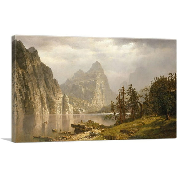 ARTCANVAS Merced River Yosemite Valley 1866 Canvas Art Print by Albert Bierstadt - Size: 26" x 18" (0.75" Deep)