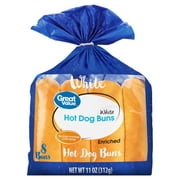 Great Value Hot Dog Buns, White, 11 oz, 8 Count
