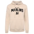 thumbnail image 2 of Men's Levelwear Khaki Miami Marlins Podium Team Arch Pullover Hoodie, 2 of 3