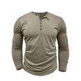 thumbnail image 5 of zbxnLI Men's Buttons T-Shirts Classic Long Sleeve Shirts Lightweight Casual Basic Tees Fall Winter Clothes, 5 of 8