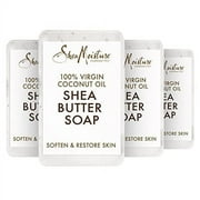 SheaMoisture Shea Butter Soap for All Skin Types 100 percent Virgin Coconut Oil Cruelty Free Skin Care 8 oz 4 Count