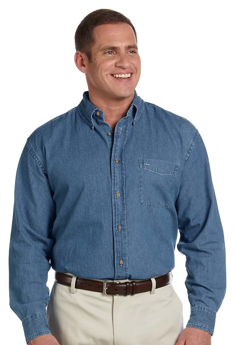 M550 Mens Classic Denim Shirt Light Denim 5XLarge