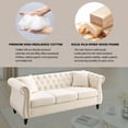 thumbnail image 6 of Sailvan 80" Chesterfield Velvet Sofa, 3 Seater Tufted Couch with Nailhead Trim and Rolled Arms Beige, 6 of 7