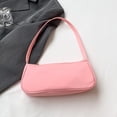 thumbnail image 3 of Bolso vagabundo para mujer, bolso de mano sólido con cremallera, bolso de nailon para axilas (rosa), 3 of 4