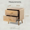 thumbnail image 5 of COZAYH 2-Drawer Farmhouse Nightstand, Mid Century Nightstand Fully Assembled with Handcrafted , Boho, Rustic Style, Natural Wood, 5 of 7