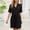 #7Black, variant on MYAOYI Housecoat for Women Short Sleeve Turndown Collar Solid Color Home Short Sleepshirts