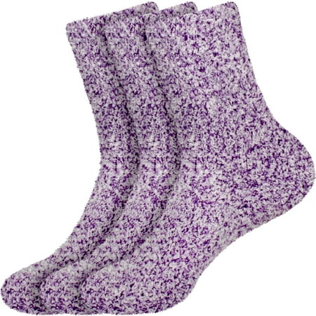 

Chirpy Socks Women s Fuzzy Warm Feather Soft Socks - Deep Purple - 3prs