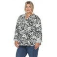thumbnail image 2 of White Mark Women's Plus Size Pleated 3/4 Sleeve Floral Print Blouse, 2 of 5