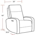 thumbnail image 7 of Pemberly Row Contemporary Power Fabric Swivel Glider Recliner in Blue, 7 of 7