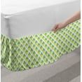 thumbnail image 2 of Abstract Bed Skirt, Continuous Demonstration of Dotted Forms Fruit Like Looking Elements, Elastic Bedskirt Dust Ruffle Wrap Around for Bedding Decor, 4 Sizes, Dark Seafoam and Yellow, by Ambesonne, 2 of 2