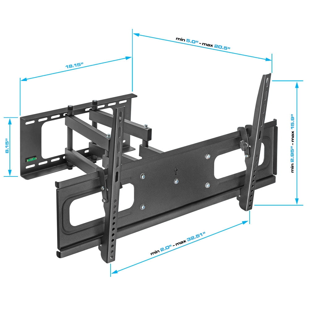 Cmple - Heavy-Duty Full-Motion Wall Mount: 37"-70" LCD/LED TVs