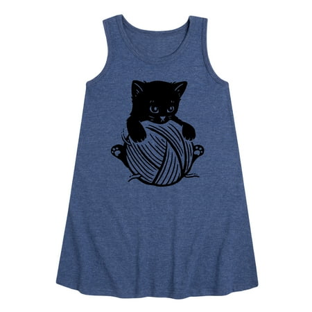 

Instant Message - Cat Yarn Kid - Toddler & Youth Girls A-line Dress
