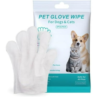 Pet Glove Wipe, Cleaning Glove for Dog and Cat, Fur Face, Ear, Eye, Paws Cleaning Wipes, Pet Wash Free Gloves, Cleaning Grooming Wipes for Daily Care and Traveling, No Rinse, Gentle, Thickened,