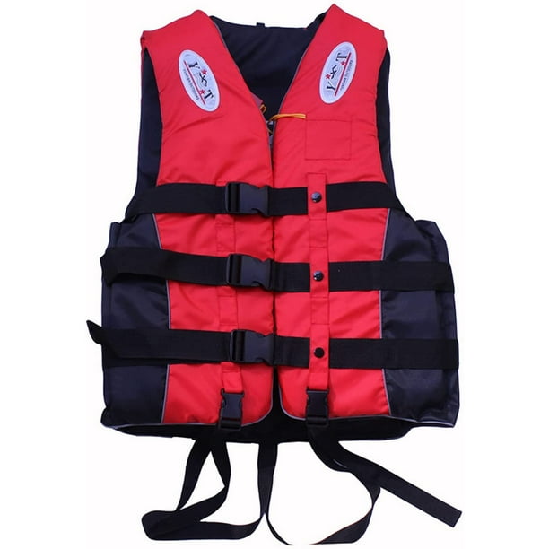 Outdoor Fishing Life Vest Swim Vests with Adjustable Buckle Drifting  Canoeing for Adult Women Men,red-XL 